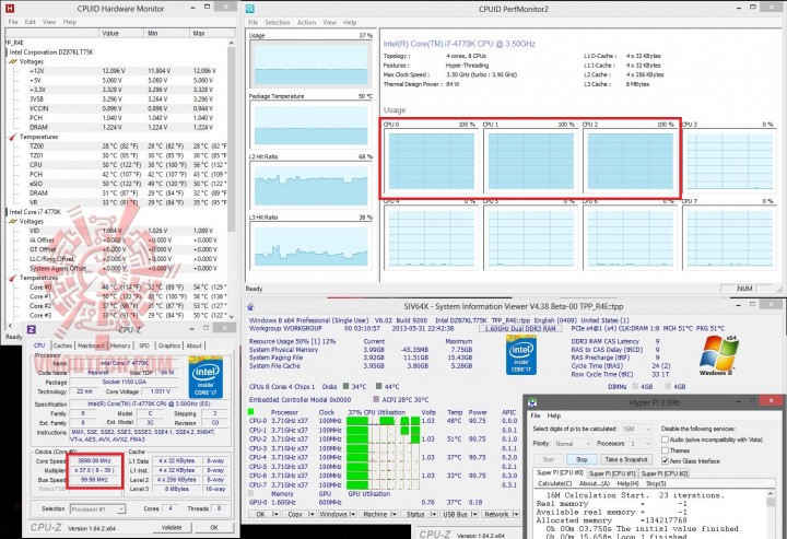 turbo 3 therads 720x493 Intel Core i7 4770K 4th Generation and INTEL DZ87KLT 75K Review