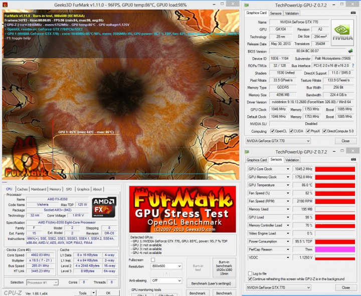 furmark 720x591 PALIT GeForce GTX 770 JETSTREAM 4096MB GDDR5 