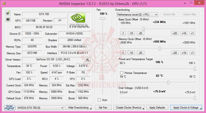 oc NVIDIA GeForce GTX 780 Ti ท้าไฝว้ 5 กราฟฟิคการ์ดรุ่นยักษ์