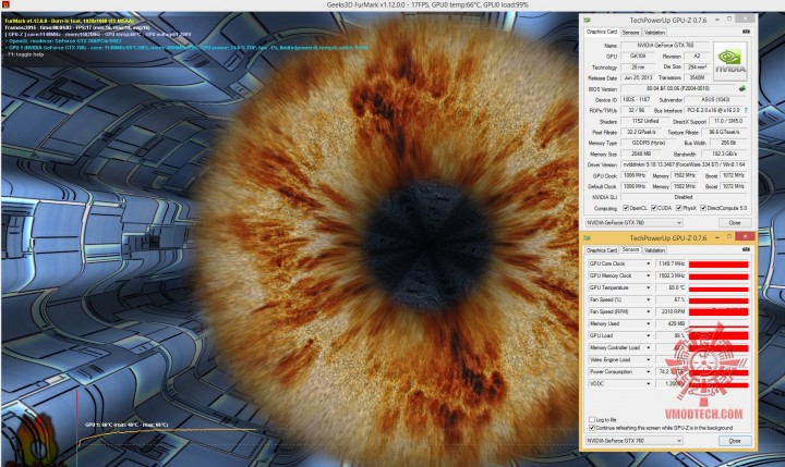 furmark 720x429 ASUS GTX 760 DirectCU II OC 