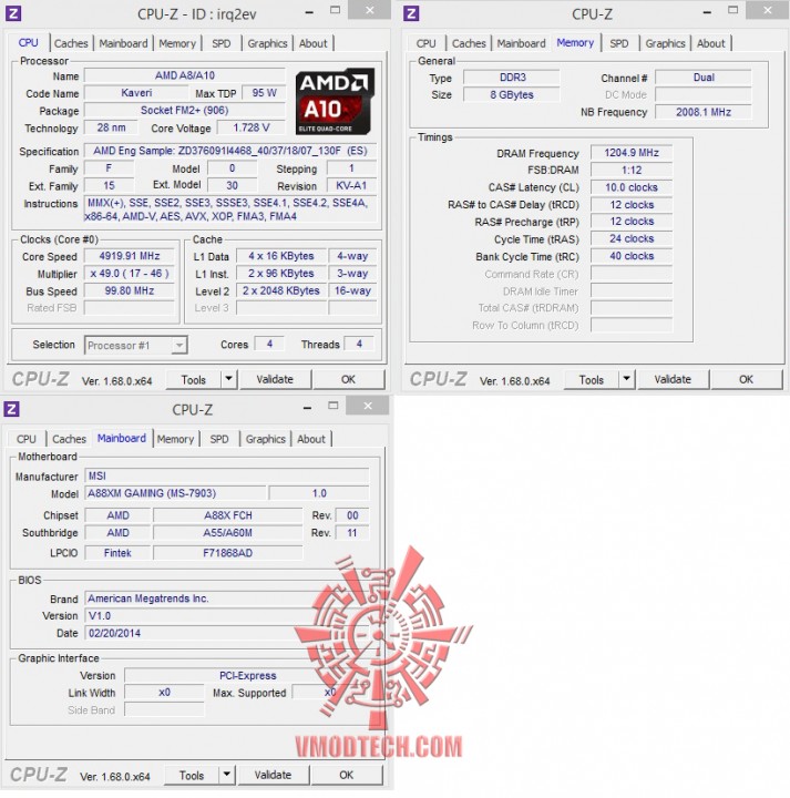 49 cpuid 713x720 MSI A88XM GAMING