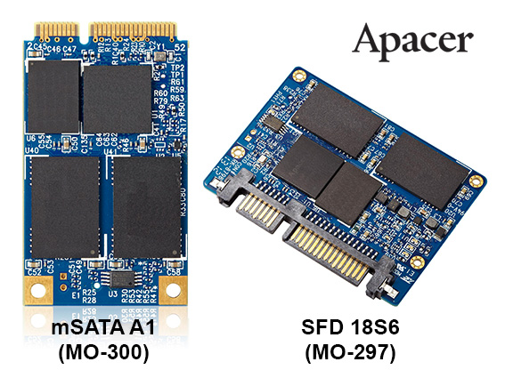 apacer sfd 18s6 and msata a1 image lo Apacer เปิดตัว SSD สำหรับภาคอุตสาหกรรม  เร็วจัดด้วยการเชื่อมต่อแบบ SATA 3.0 บางเฉียบเหมาะสำหรับอุปกรณ์เคลื่อนที่