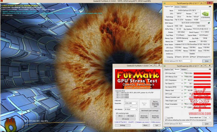 furmark 720x439 ASUS GTX750TI OC 2GD5