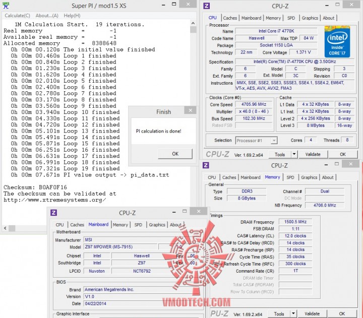 superpi 1mb 720x631 MSI Z97 MPOWER Motherboard Review