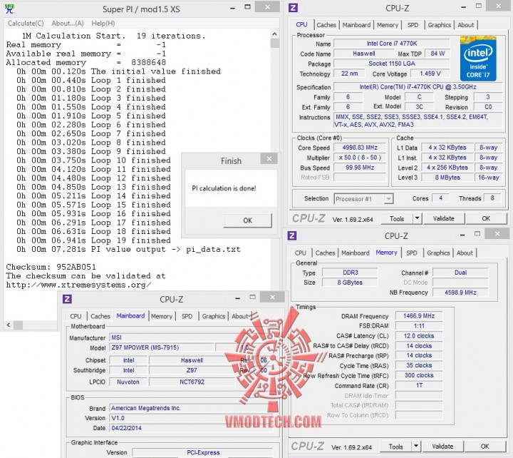 superpi 5ghz 720x642 MSI Z97 MPOWER Motherboard Review