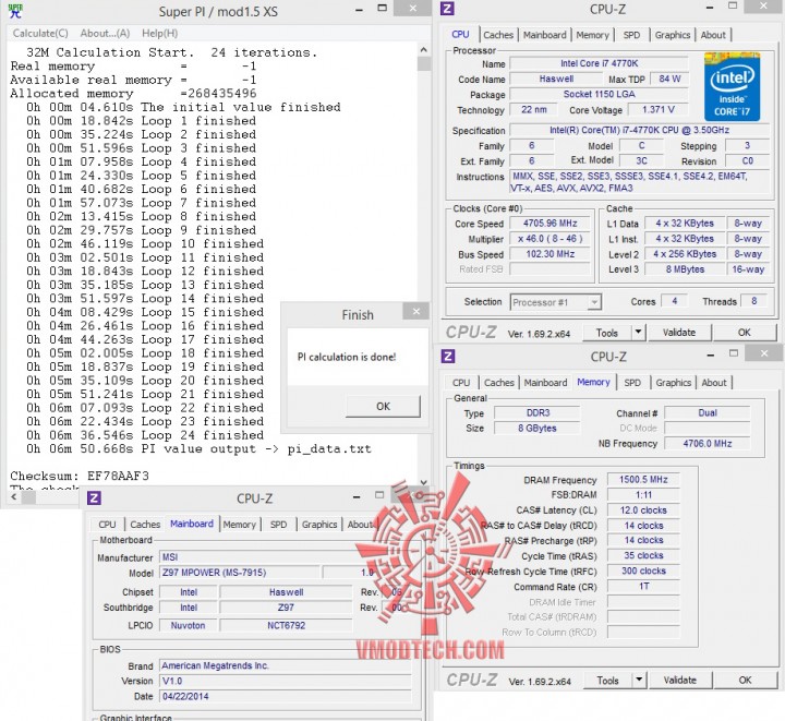 superpi32 720x661 MSI Z97 MPOWER Motherboard Review