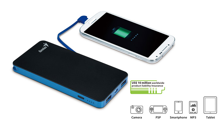 011 หมดปัญหาแบตไม่พอใช้ ด้วย Genius ECO u821 แบตสำรอง ความจุ 8000mAh