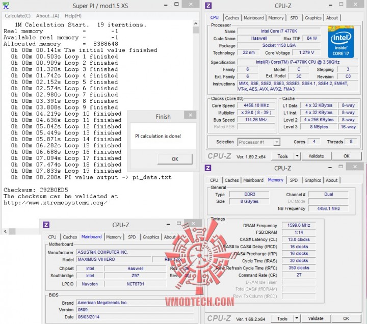 3200 superpi 720x636 Team Xtreem PC3 22400 DDR3 2800 8GB Memory Kit Review