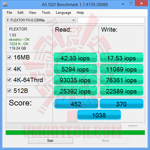 asssdbenchmark 06 ASRock Z97 Extreme6 Ultra M.2 PCIe Gen3x4 With Plextor PCIe M.2 2280 SSD PX G128M6e Review