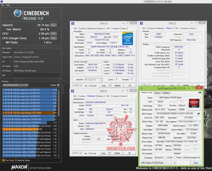 cine11 720x582 ASUS H81M E and Intel Pentium G3258 Review