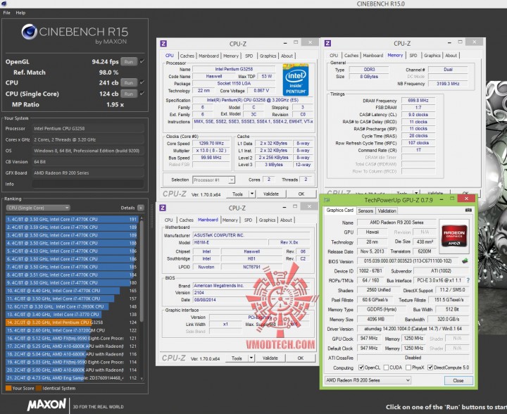 cine15 720x588 ASUS H81M E and Intel Pentium G3258 Review