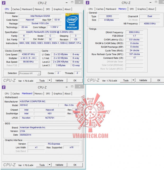 cpuid oc 693x720 ASUS H81M E and Intel Pentium G3258 Review