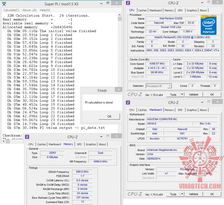 superpi32mb oc 720x659 ASUS H81M E and Intel Pentium G3258 Review