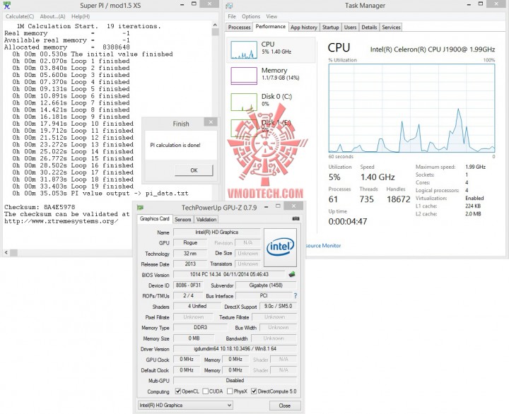 superpi1mb 720x586 GIGABYTE GA J1900M D2P