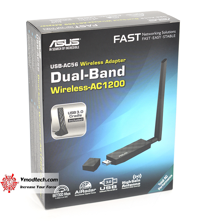 ASUS USB-AC56 Dual-band Wireless-AC1300 3.0 Wi-Fi Adapter ,ASUS USB-AC56 USB Wireless ที่แรงสอดคล้องกับความต้องการของการใช้งานได้อย่างยอดเยี่ยม : ASUS USB-AC56 Product (2/5)