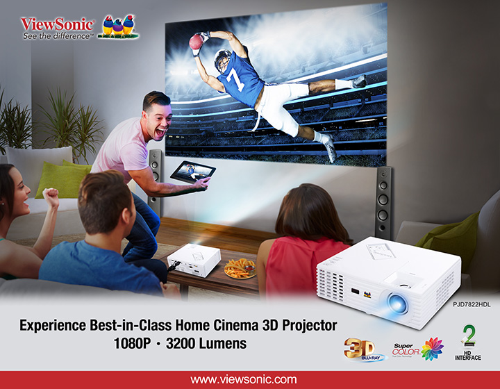 01 ViewSonic เปิดตัวโปรเจคเตอร์ Full HD Home Entertainment  PJD7822HDL ให้คุณสัมผัสประสบการณ์ Full HD ด้วยการเชื่อมต่อที่ครบครัน  สำหรับการใช้งานแบบ Home Entertainment ที่ไม่จำเจ