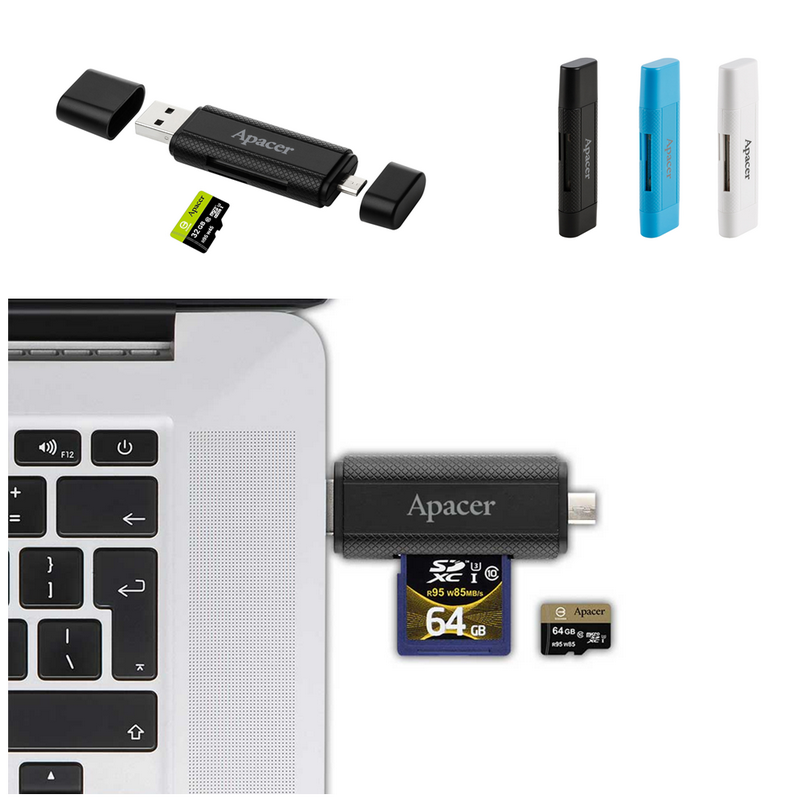 am702 1 Apacer AM702 OTG Card Reader ถ่ายโอนข้อมูลเยี่ยม !  เพิ่มความสบายให้ชีวิต ด้วย Dual card slot และ dual USB port