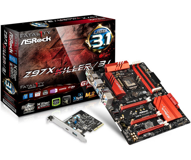 asrock fatal1ty z97x killer 1 ASRock Fatal1ty Z97X Killer/ 3.1  มาพร้อม USB 3.1 เชื่อมต่อได้ไว ใช้งานสะดวก