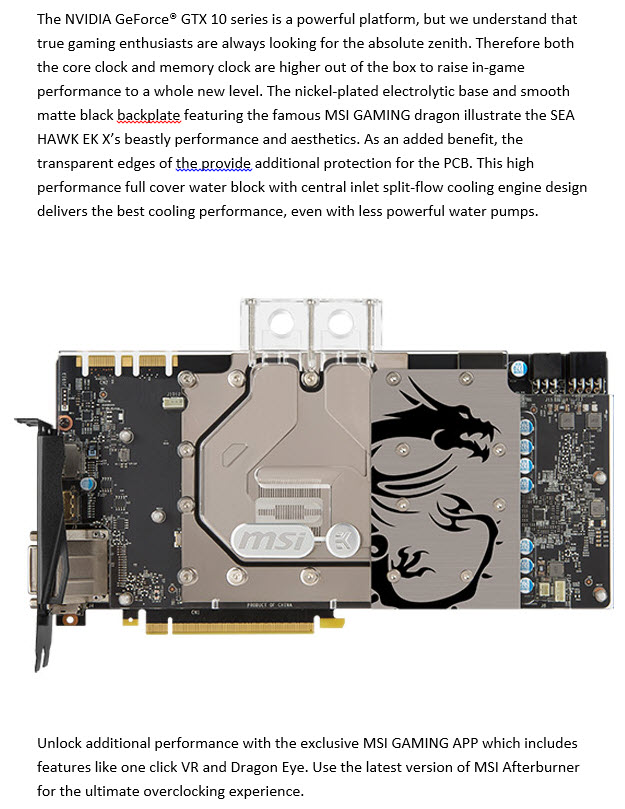 ms2 MSI NEW WATER BLOCK COOLED GRAPHICS CARDS, SEA HAWK EK X