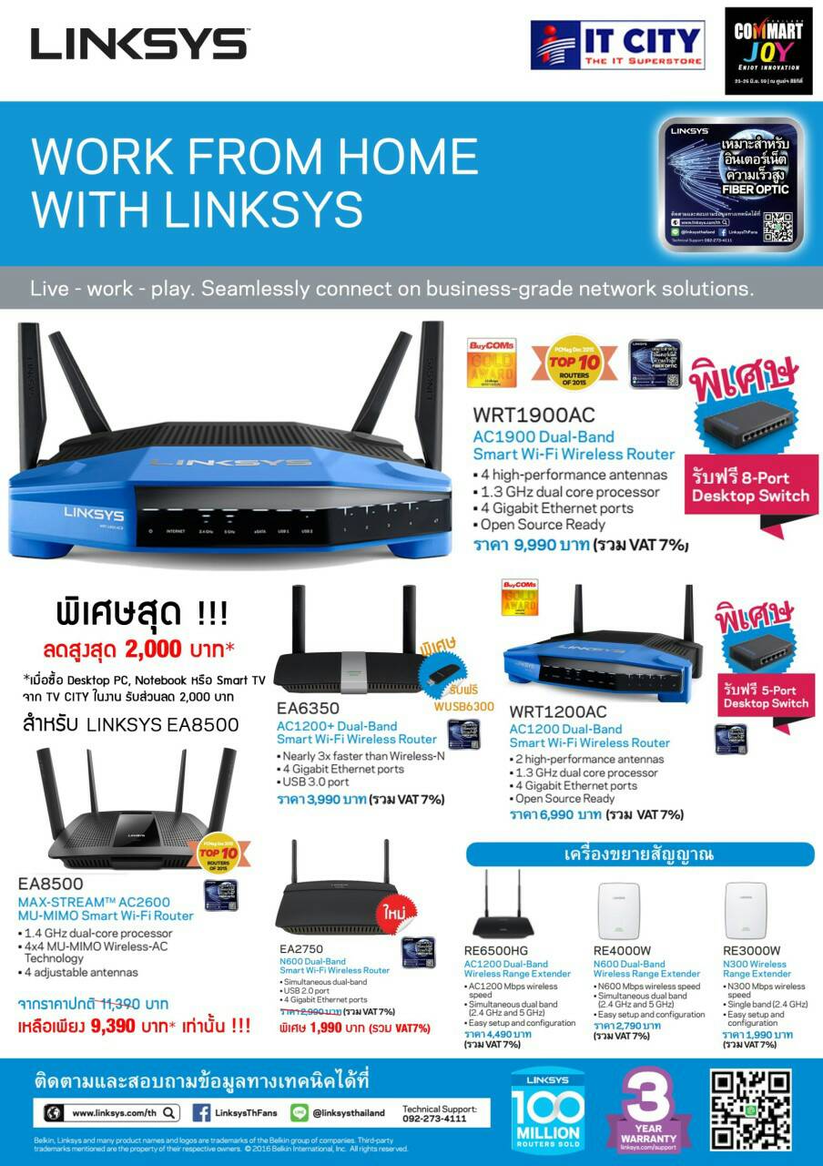 linksys promotion at commart joy 2016 ลิงค์ซิสขนทัพสินค้าร่วมโปรโมชั่นในงาน Commart Joy 2016