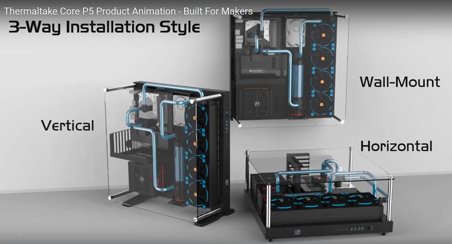 thermaltake core p5 open frame atx wall mount chassis  way installation style Thermaltake ประกาศแชม์สำหรับรายการ Thermaltake 2016 Modding Fighiting Championship (MFC) ซึ่งรววมถึงการประกาศรายการ 2016 Thermaltake CaseMOD Invitation Season1 (2016) 