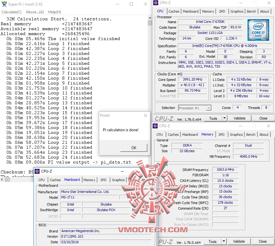 superpi32 MSI Vortex G65 6QF SLI REVIEW