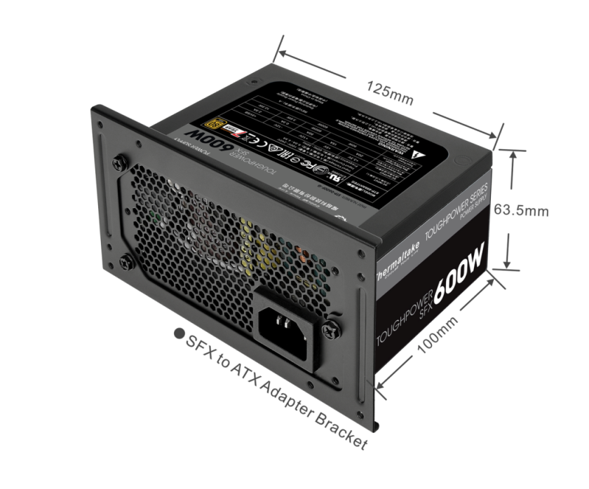 thermaltake toughpower sfx gold 600w power supply unit universal compact design for all mainstream pc cases aee2809c sfx to atx psu adapter bracket Thermaltake เปิดตัวเพาวเวอร์ซัพพลายรุ่นใหม่ล่าสุด Thermaltake Toughpower SFX Gold Series 80 PLUS Gold  