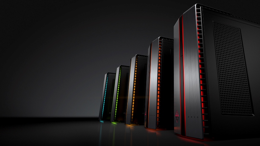 omen by hp desktop pc with led left facing HP เปิดตัวกลุ่มผลิตภัณฑ์คอมพิวเตอร์เกมมิ่ง OMEN ที่มาพร้อมกับดีโซน์โฉบเฉี่ยว เดสก์ท็อปที่ให้ภาพเสมือนจริงและกราฟิกที่คมชัด