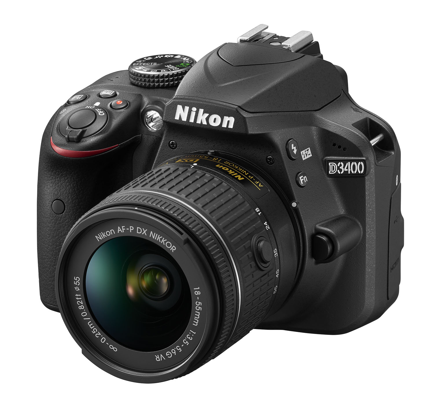 d3400 bk 18 55 vr frt34l เปิดตัวนิคอน D3400 กล้อง DSLR ฟอร์แมต DX เพื่อเก็บภาพประทับใจ และแบ่งปันบนโซเชียลมีเดีย 