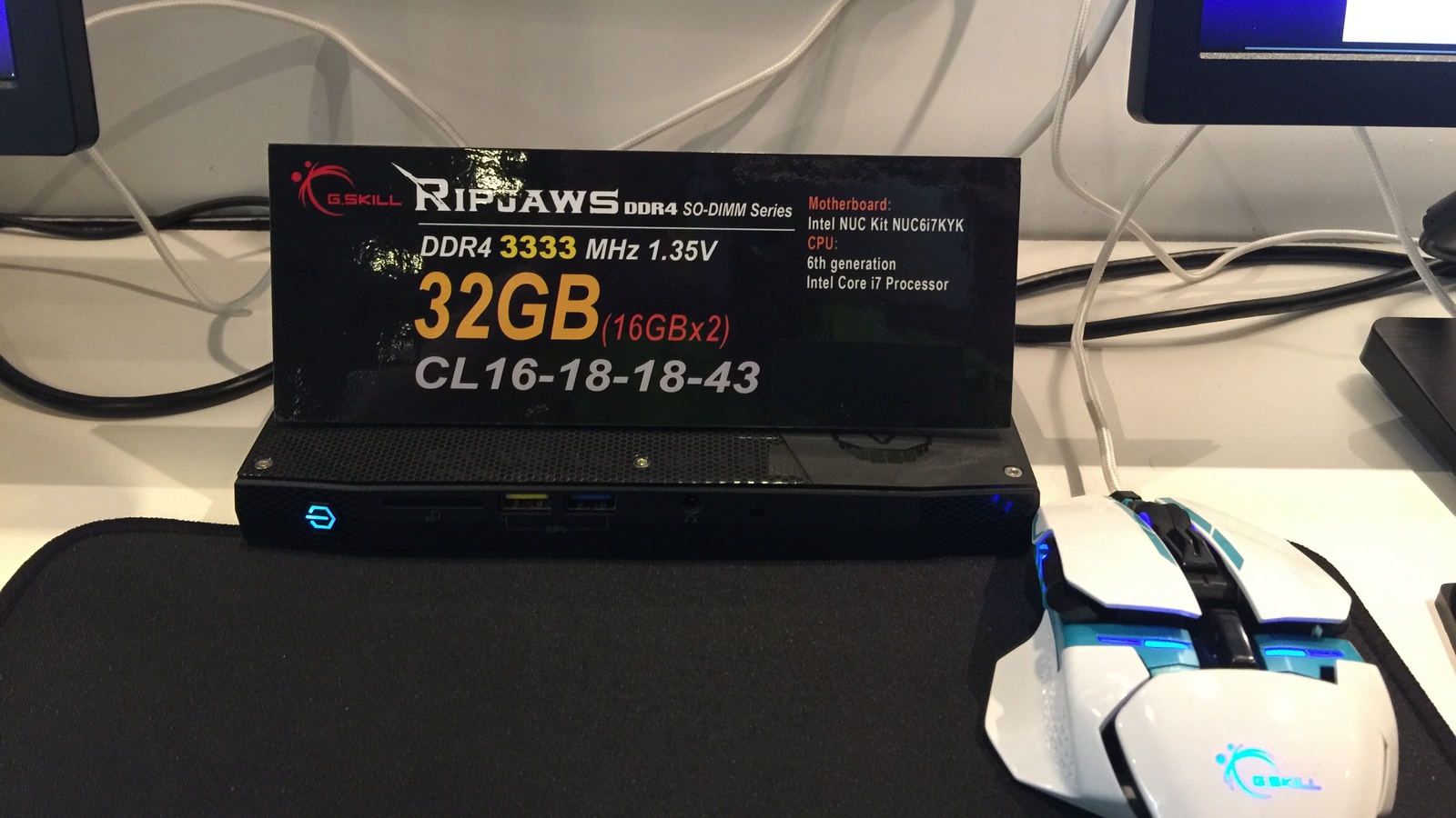 nuc demo G.SKILL เปิดตัวเดโมแรมรุ่นใหม่ล่าสุดตัวแรงความจุสูง Trident Z series DDR4 3333MHz CL14 128GB และ DDR4 3333MHz CL13 64GB Memory ในงาน IDF 2016