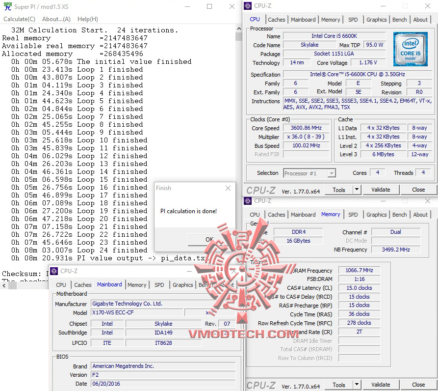 superpi32 GIGABYTE X170 WS ECC REVIEW