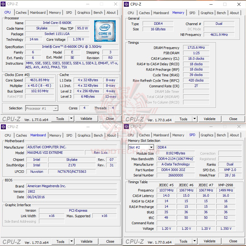 cpuid 34 ADATA XPG Dazzle DDR4 3000Mhz 16GB CL16 16 16 1.35V Review 