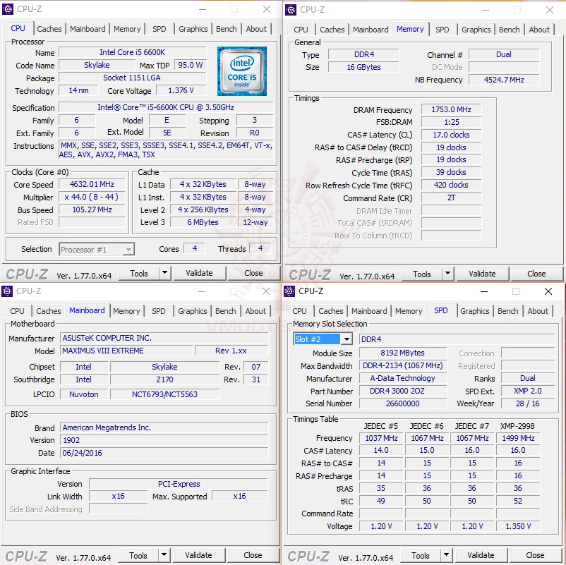 cpuid 35 ADATA XPG Dazzle DDR4 3000Mhz 16GB CL16 16 16 1.35V Review 