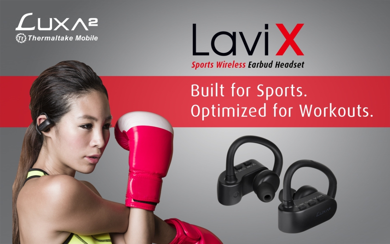 lavi x sports wireless earbud headset Thermaltake Mobile   LUXA2 เปิดตัวชุดหูฟัง Lavi X Sports Wireless Earbud Headset แบบไร้สายที่เน้นความเป็นสปอร์ตในการใช้งาน