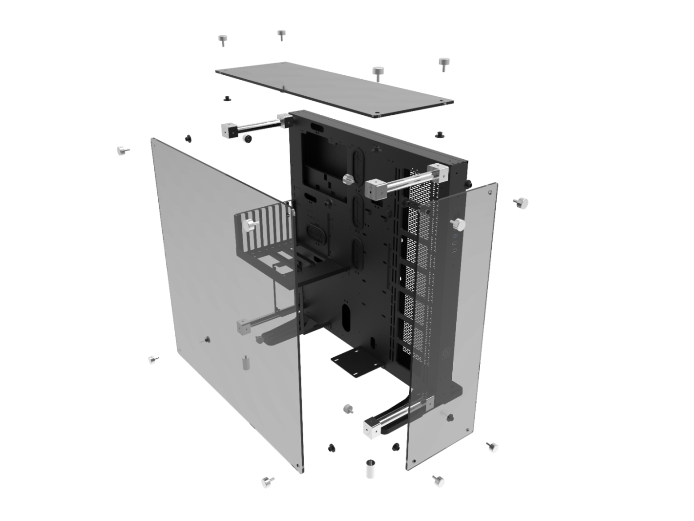 thermaltake core p5 tempered glass edition atx wall mount chassis dmd aee2809c dismantlable modular design 1 Thermaltake เปิดตัวเคสรุ่นใหม่ล่าสุด Core P5 Tempered Glass Edition 