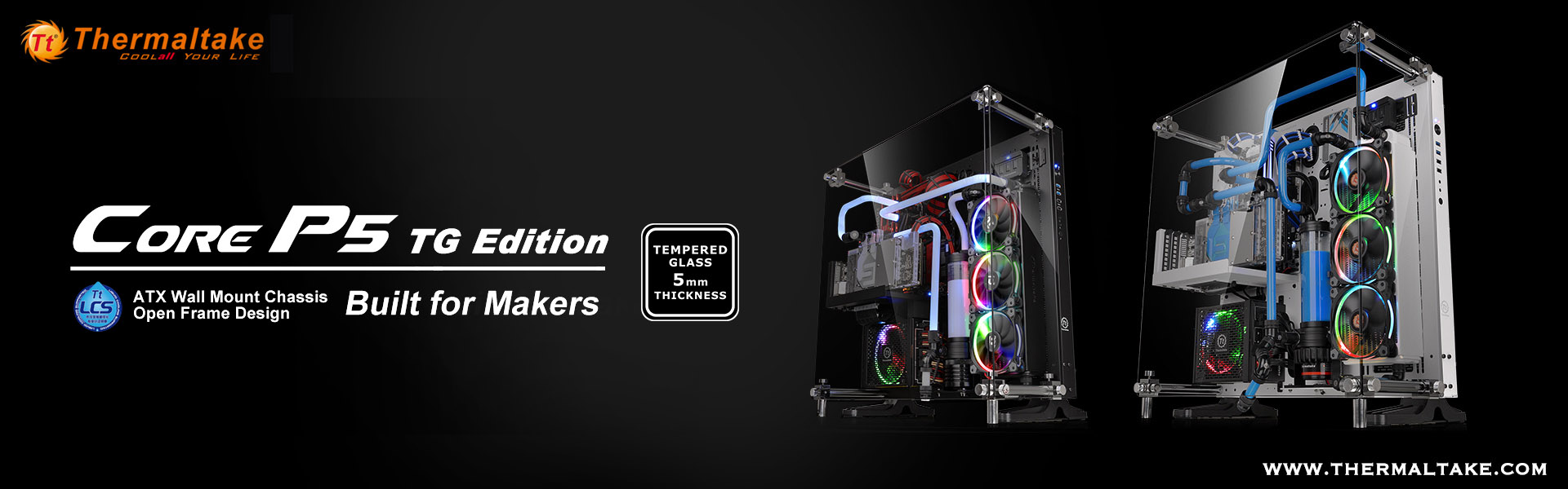 thermaltake unveils the newest core p5 tempered glass editionatx wall mount chassis series panoramic viewing pc Thermaltake เปิดตัวเคสรุ่นใหม่ล่าสุด Core P5 Tempered Glass Edition 