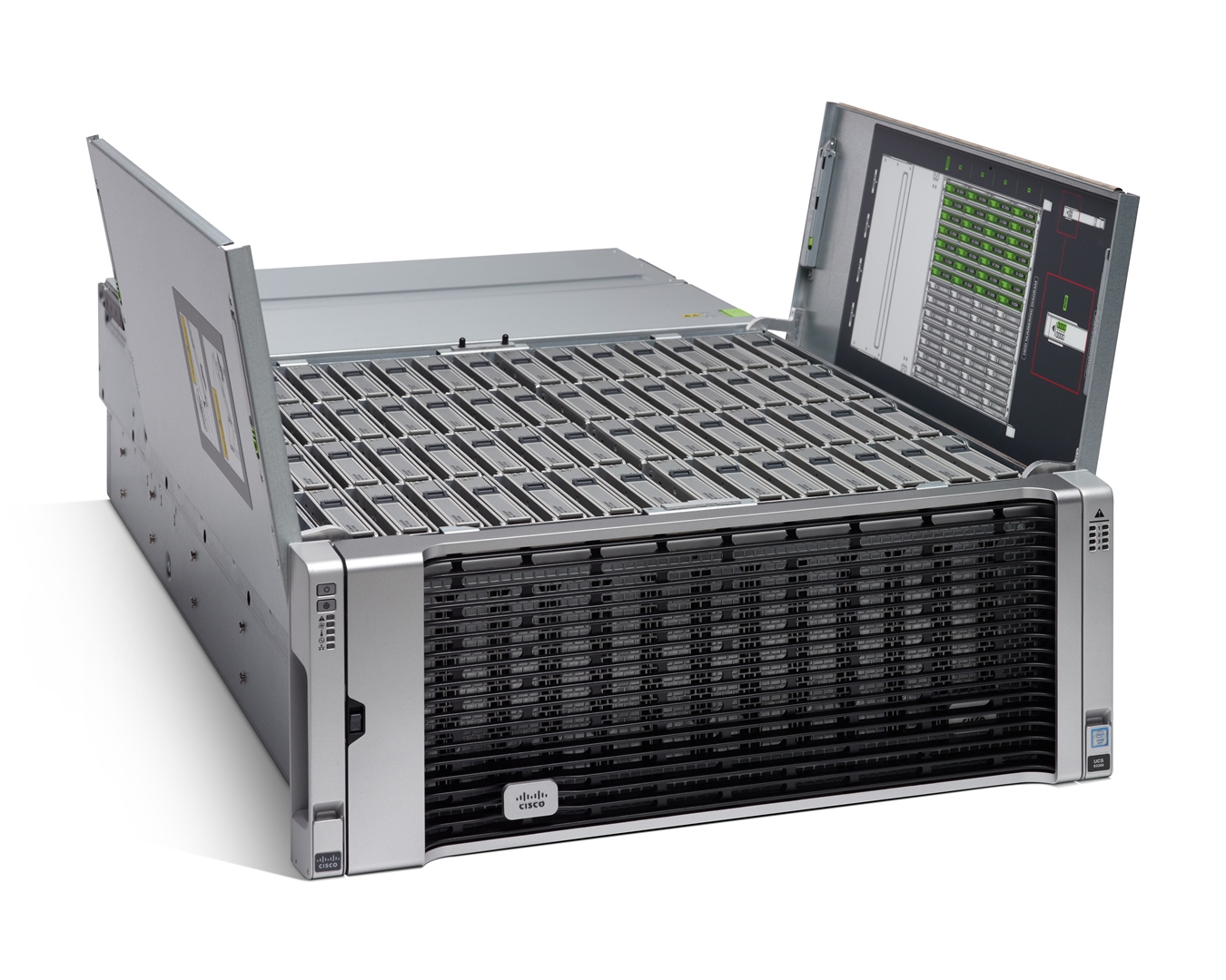 photo cisco ucs s series server ucs s3260 hi res uncovered front view  resize ซิสโก้เปิดตัวเซิร์ฟเวอร์ UCS S Series สำหรับการจัดเก็บข้อมูล ชุดโซลูชั่นคลาวด์ระดับองค์กร และ Cisco ASAP Data Center สำหรับระบบไฮบริดคลาวด์ที่ปลอดภัย