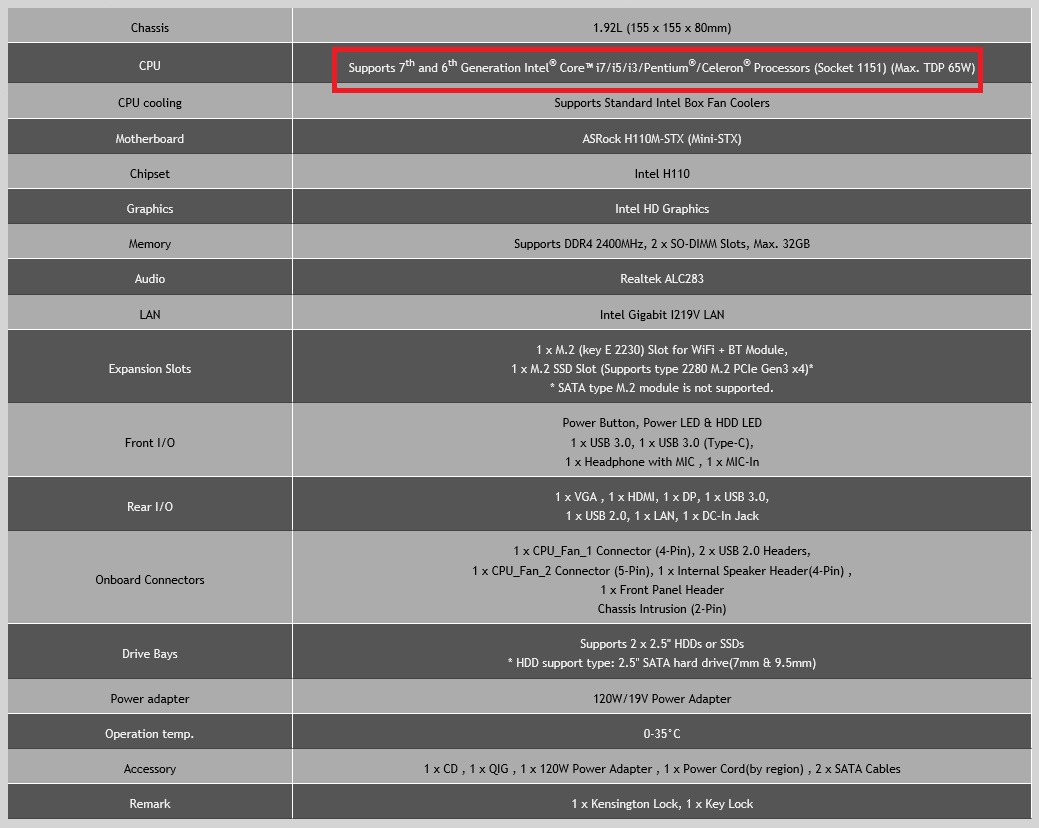 deskmini 110 ASRock พร้อมรองรับซีพียูอินเทลรุ่นใหม่ Intels 7th Generation Kaby Lake บน DeskMini 110 และเมนบบอร์ด H110 ในแบบ Mini STX