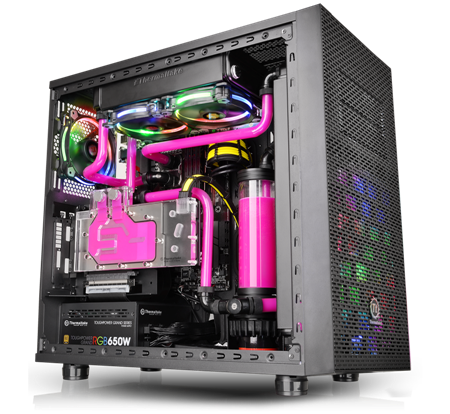 thermaltake core x31 tempered glass edition mid tower chassis riser gpu support bracket Thermaltake เปิดตัวเคสรุ่นใหม่ล่าสุด Core X31, Core X71, and Suppressor F31 Tempered Glass Edition Chassis 