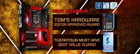 asrock z270 gaming k6 tweaktown must have ASRock Fatal1ty Z270 Gaming K6 คว้ารางวัล MUST HAVE Best Value Award จาก TweakTown