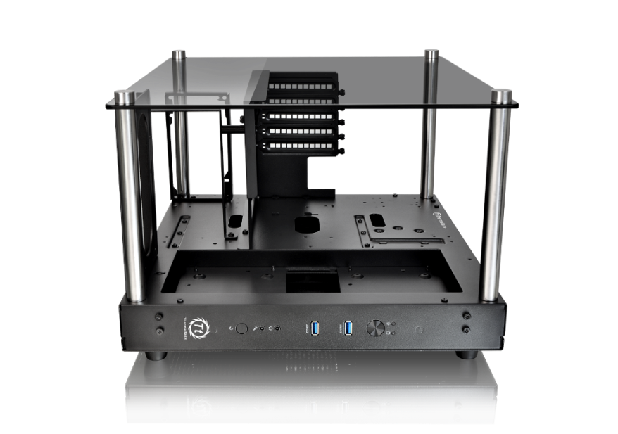 thermaltake core p1 tempered glass edition mini itx wall mount chassis 3 way placement layout 2 Thermaltake เปิดตัวเคส Core P1 Tempered Glass Edition Mini ITX 