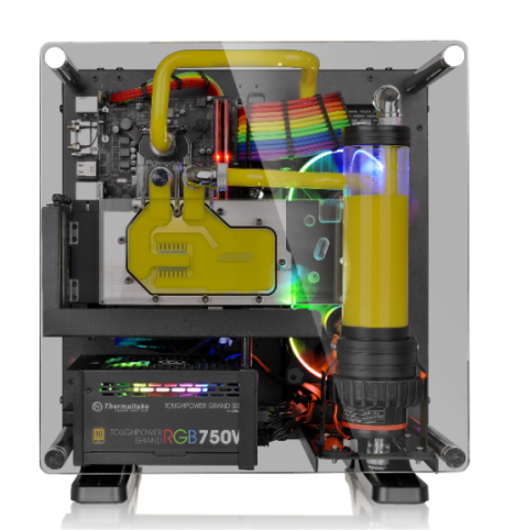 thermaltake core p1 tempered glass edition mini itx wall mount chassis 5 mm thick tempered glass window design Thermaltake เปิดตัวเคส Core P1 Tempered Glass Edition Mini ITX 