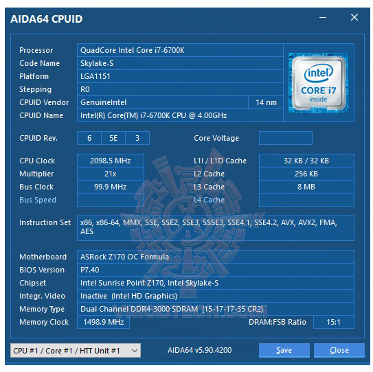 aida64 cpu CORSAIR VENGEANCE RGB 16GB (2 x 8GB) DDR4 DRAM 3000MHz C15 REVIEW