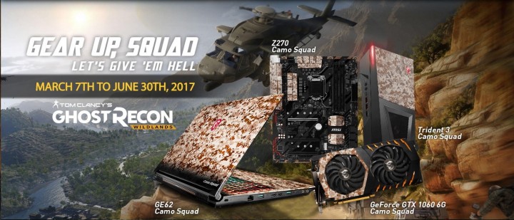 1 720x309 เตรียมตัวรบให้พร้อมกับ MSI Camo Squad! เอาพวกมันให้กระจุย! ชุดของขวัญสุดเอ็กซ์คลูซีฟจาก MSI Ghost Recon: Wildlands Limited Edition 