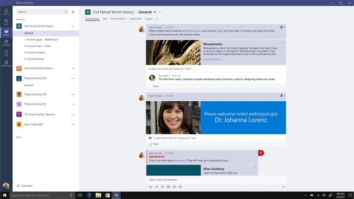 teams conversations teacher 720x405 ไมโครซอฟท์ผลักดันภาคการศึกษา มุ่งเป็นกำลังสำคัญให้คุณครูและนักเรียนวันนี้เพื่อโลกที่สร้างสรรค์ของวันหน้า