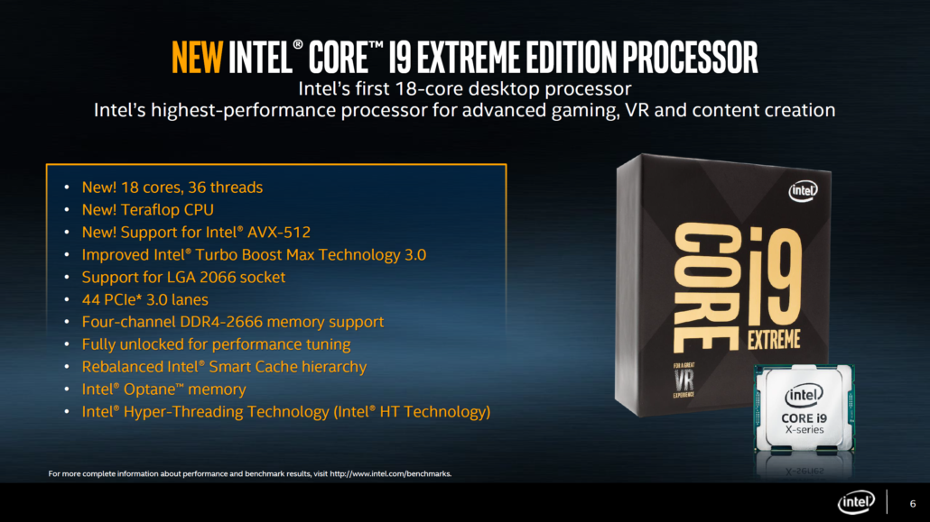 intel core x x299 5 1030x579 อินเทลพร้อมเปิดตัวซีพียูตัวโหด Intel Core i9 7980XE กับสเปคสุดแรง 18 Cores 36 threads ในเดือนตุลาคม 2017 นี้ 