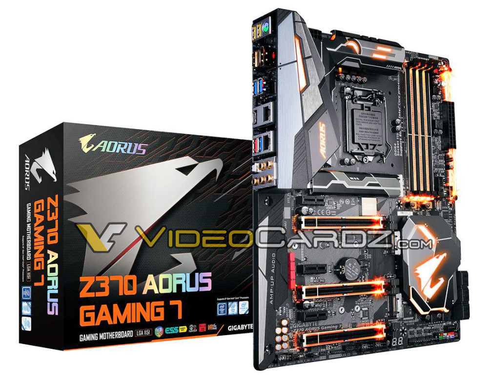 aorus z370 aorus gaming 7 1000x779 GIGABYTE เปิดเผยรูปเมนบอร์ด GIGABYTE Z370 AORUS ซีรี่ย์ทั้ง 3รุ่น ต้อนรับการมาของ Intel 8th Gen Coffee Lake 