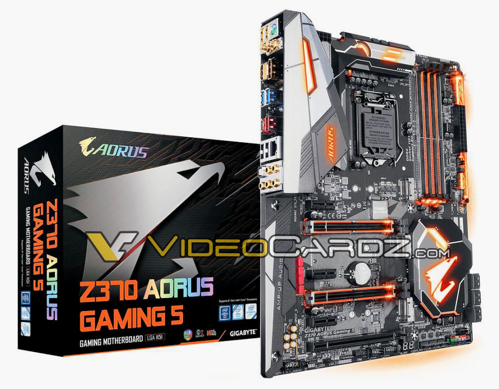 aorus z370 gaming 5 1000x779 GIGABYTE เปิดเผยรูปเมนบอร์ด GIGABYTE Z370 AORUS ซีรี่ย์ทั้ง 3รุ่น ต้อนรับการมาของ Intel 8th Gen Coffee Lake 