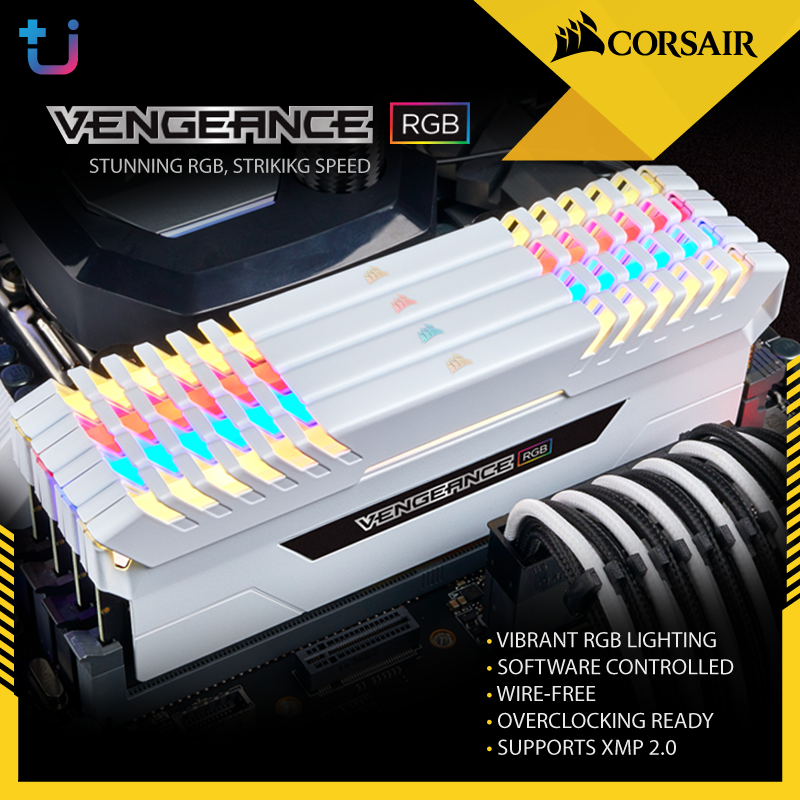 new corsair 2 บริษัท เอสเซนตี้ รีซอร์สเซส จำกัด ผู้นำเข้าและจัดจำหน่าย Corsair Memory แบรนด์ดังระดับโลก ที่โดดเด่นทั้งในเรื่องของประสิทธิภาพ และความสวยงามให้กับเครื่องคอมพิวเตอร์ที่คุณรัก ขอนำเสนอ CORSAIR VENGEANCE RGB WHITE ขาวสวย ที่มาพร้อมกับไฟ RGB สีสันสดใส เอาใจคนที่ชอบความขาว