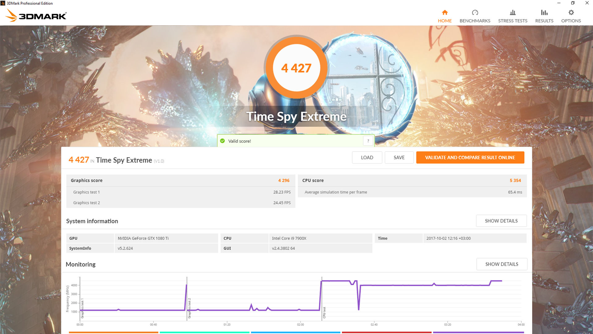 time spy extreme result 3DMark ประกาศเปิดตัว 3DMark Time Spy Extreme พร้อมสำหรับขาโหดจัดเต็มด้วยความละเอียด 4K DirectX 12 !!!